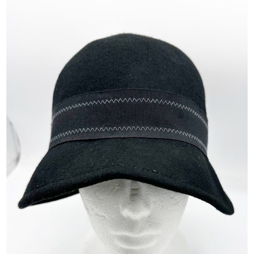 Vtg? SOPRATTUTTO CAPPELLI ITALY BLACK WOOL FELT HAT with Bow One Size